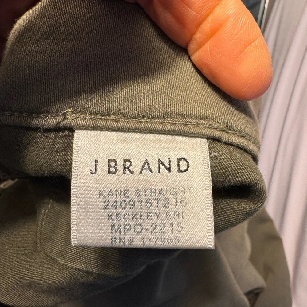 Green khaki J Brand Kane Straight leg pants